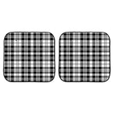 Scott Black White Modern Tartan Car Sun Shade - 2 Pieces